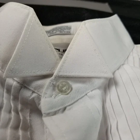 Vintage 90s Tuxedo Shirt Chaplin White Hearts Embellishment Womens Size 2X /3X - Picture 11 of 16